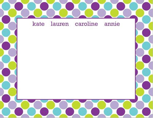 Big Dots Purple Flat Notecard