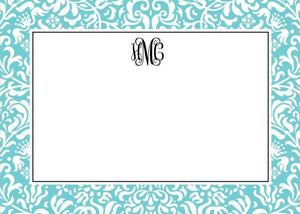 Chloe Teal Flat Notecard