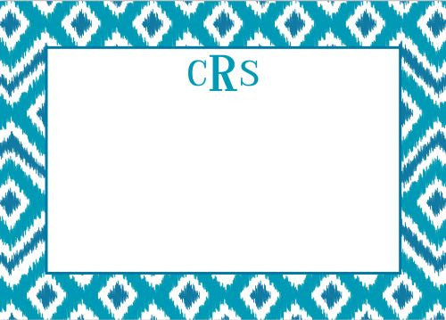 Ikat Turquoise Flat Notecard