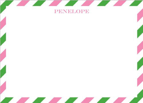 Via Pink and Green Flat Notecard