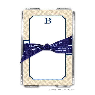 Greek Key Band Navy Notepad