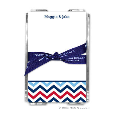 Chevron Blue & Red Notepad