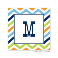 Chevron Blue, Orange, & Lime Stickers