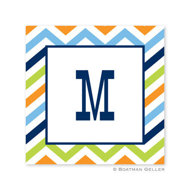 Chevron Blue, Orange, & Lime Stickers