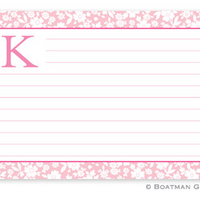 Monogrammed Petite Flower Recipe Cards