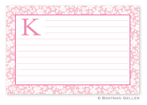 Monogrammed Petite Flower Recipe Cards