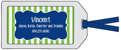 Stripe Green Bag Tag