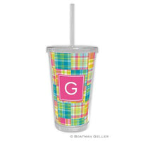 Madras Patch Beverage Tumbler
