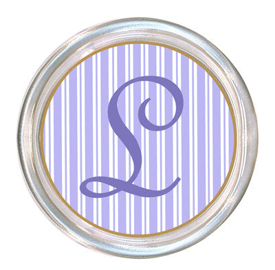 Monogrammed Lavender Stripe Coaster