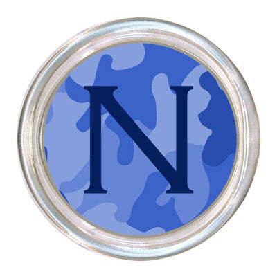 Monogrammed Blue Camouflage Coaster