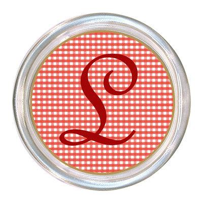 Monogrammed Red Gingham Coaster