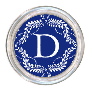 Monogrammed Royal Blue Provencial Coaster