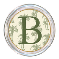 Monogrammed Sage Palms Coaster
