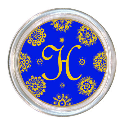 Monogrammed Blue Soleil Coaster