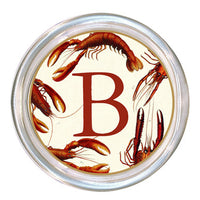 Monogrammed Antique Lobsters Coaster