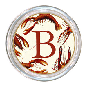 Monogrammed Antique Lobsters Coaster