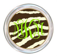 Monogrammed Brown Zebra Coaster
