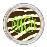 Monogrammed Brown Zebra Coaster