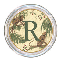 Monogrammed Monkeys & Palms Coaster
