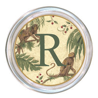 Monogrammed Monkeys & Palms Coaster