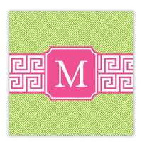 Greek Key Band Pink Coaster