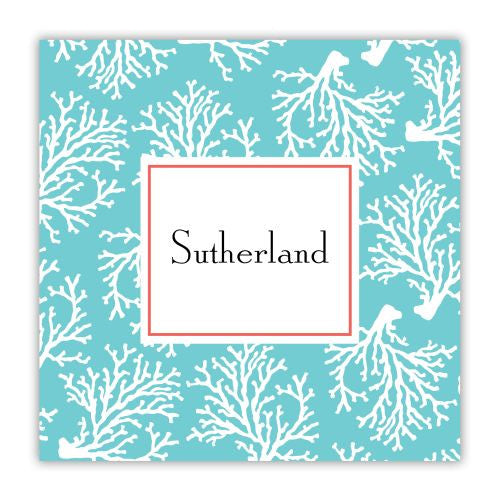 Coral Repeat Teal Coaster