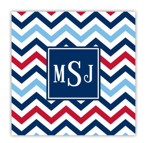 Chevron Blue and Red Coaster