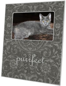 Grey Damask Picture Frame