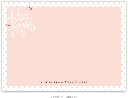 Hello Gorgeous Flat Notecard