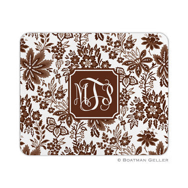 Classic Floral Brown Mouse Pad