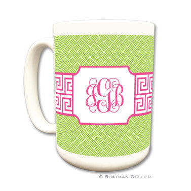 Greek Key Band Pink Mug