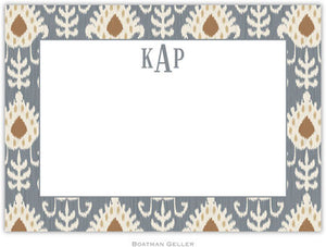 Mia Ikat Gray Flat Notecard