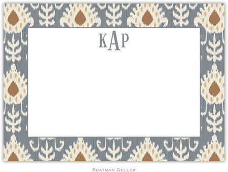 Mia Ikat Gray Flat Notecard