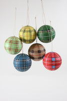 Small Plaid Ball Ornament
