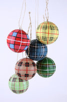 Small Plaid Ball Ornament
