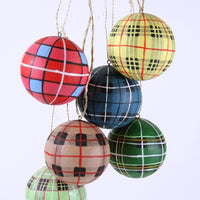 Small Plaid Ball Ornament