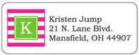 Hot Pink and Green Block Address Label
