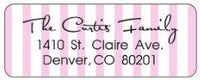 Pink Stripe Address Label
