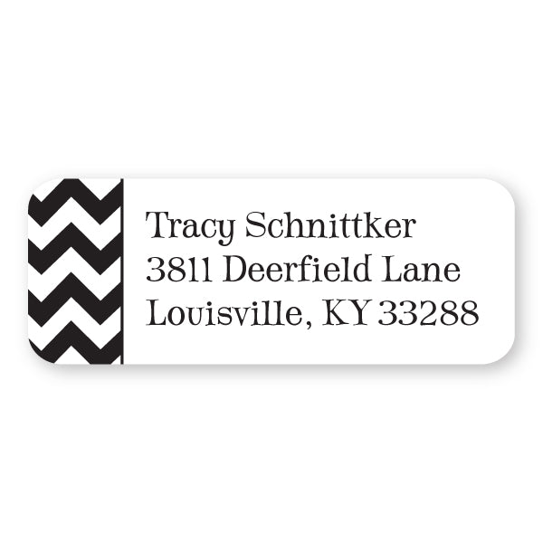 Black Chevron Address Label