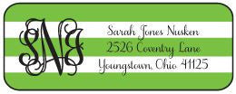 Green Stripe Address Label