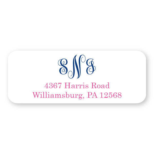 Centered Monogram Address Label