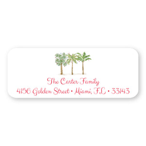 Christmas Palm Trees Address Label