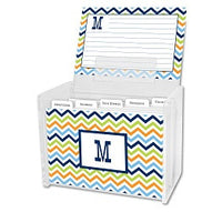 Chevron Blue, Orange, & Lime Recipe Box