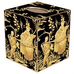 Black & Gold Asian Toile Tissue Box Cover
