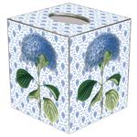 Blue Hydrangea on Blue Provincial Print Tissue Box Cover