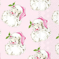 Pink Santa Christmas Paper Guest Towels