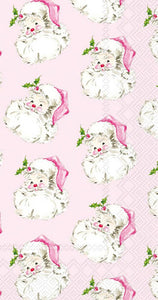 Pink Santa Christmas Paper Guest Towels