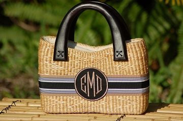 Monogrammed Party Size Straw Purse