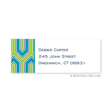 Blaine Turquoise Address Label