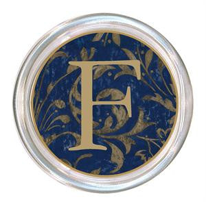 Monogrammed Blue Scroll Coaster